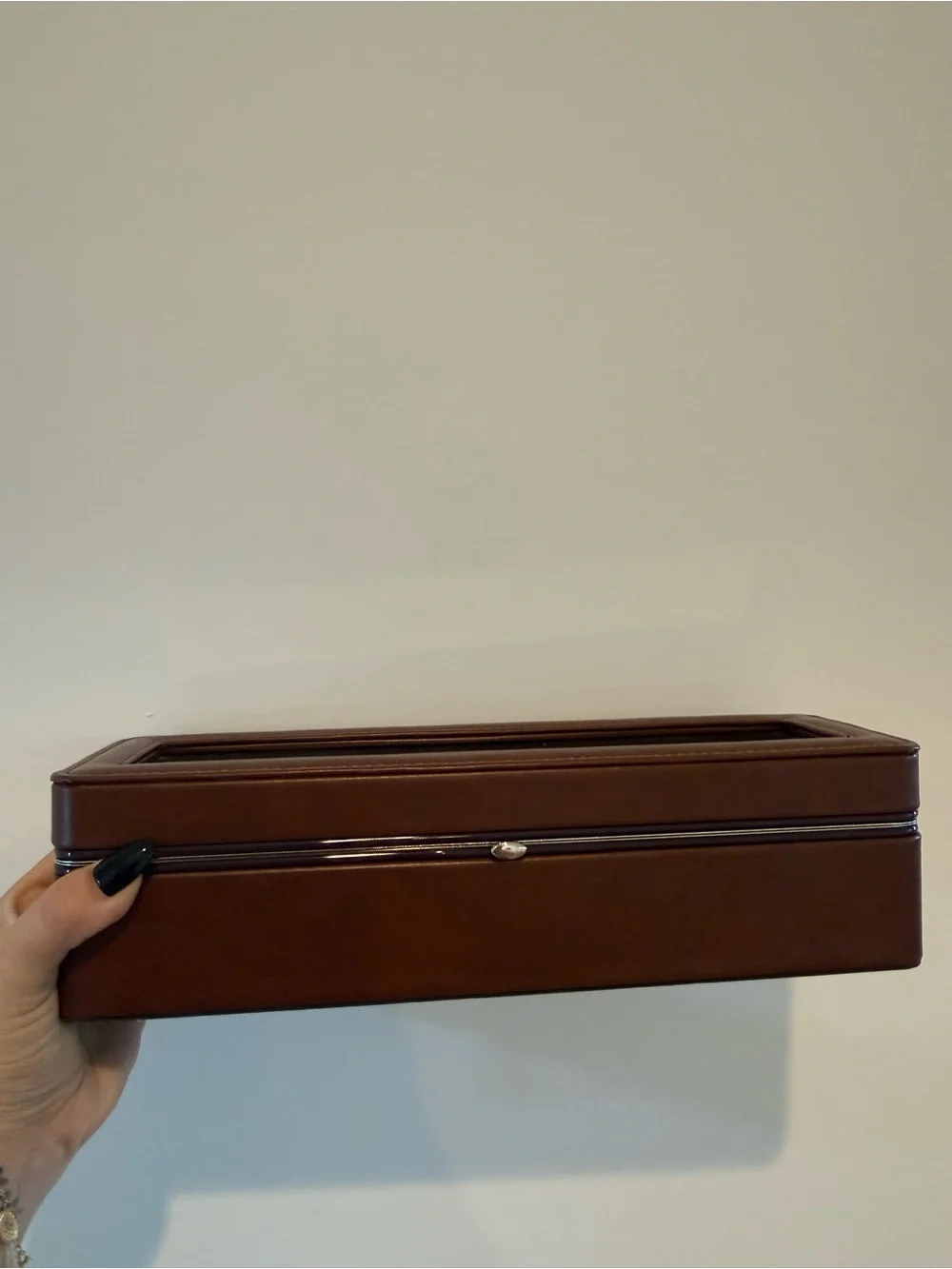 Chic Brown Leather Watch Storage Case